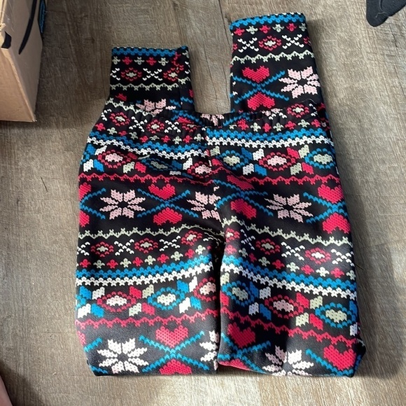 Cozy warm fuzzy winter one size legging red blue white black - Picture 1 of 4